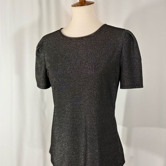 Express Black Sparkly Short Sleeve Tee - Picture 2 of 7